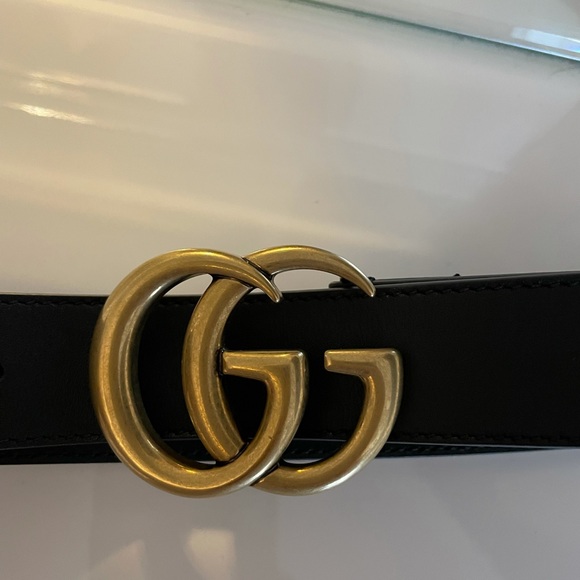 Gucci Marmont Leather Belt with Double G Buckle - Picture 2 of 4